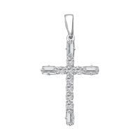 Крестик из серебра с фианитами