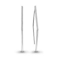 Серьги из серебра с фианитами