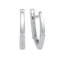 Серьги из серебра с фианитами