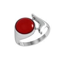 Кольцо из серебра с натуральным кораллом
