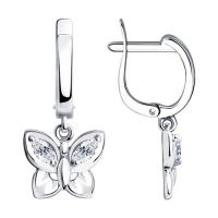 Серьги из серебра с фианитами (SOKOLOV)