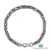 Браслет Гладкий Кардинал из серебра с чернением