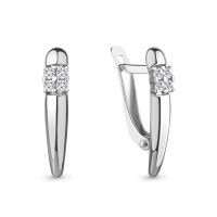 Серьги из серебра с фианитами