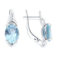 Серьги из серебра с натуральными топазами