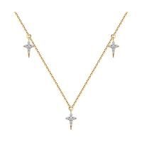 Колье из серебра с позолотой и фианитами Звезды