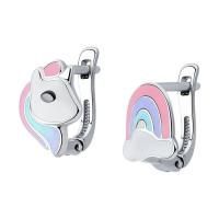 Серьги из серебра с разноцветной эмалью