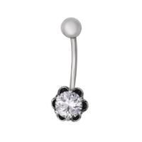 Пирсинг в пупок из серебра