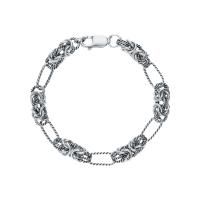 Браслет Ришелье из серебра с чернением