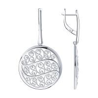 Серьги из серебра со сканью (филигранью) без вставок