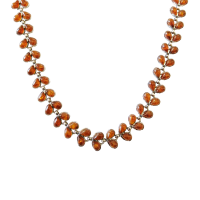 Колье из серебра с натуральным янтарем