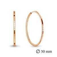 Серьги конго из позолоченного серебра с алмазной гранью