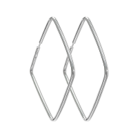 Серьги конго из серебра без вставок