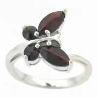 Кольцо из серебра с натуральным гранатом