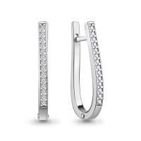 Серьги из серебра с фианитами