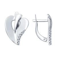 Серьги из серебра с фианитами Sokolov