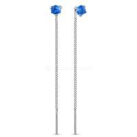 Серьги протяжки из серебра с ювелирным кристаллом