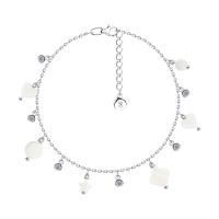 Браслет из серебра с перламутром и фианитами