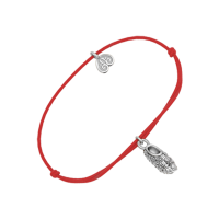 Браслет "ЧУДО СВ.СПИРИДОНА" из серебра с красной шелковой нитью