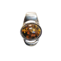 Подвеска из серебра с натуральным янтарем