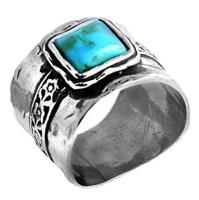 Широкое серебряное кольцо DENO арт.01R438TQ с бирюзой