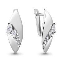 Серьги из серебра с фианитами