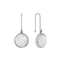 Серьги-трансформеры из серебра с беломоритом