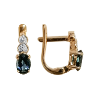 Серьги из красного золота с лондон топазами и бриллиантами