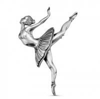 Серебряная брошь Балерина