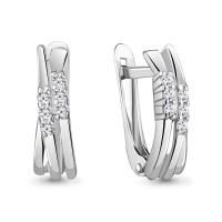 Серьги из серебра с фианитами