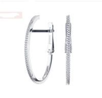 Серьги конго из серебра с алмазными гранями