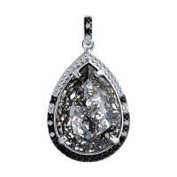 Подвеска из серебра с чёрным кристаллом Swarovski и фианитами (SOKOLOV)