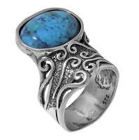 Кольцо DENO из серебра с бирюзой