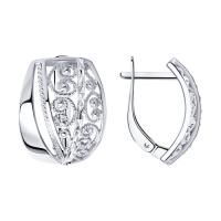 Серьги из серебра (SOKOLOV) без вставок со сканью (филигранью)