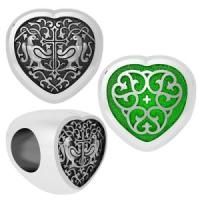 Бусина «ПТИЦЫ НЕБЕСНЫЕ» из серебра с эмалью