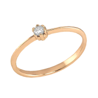 Помолвочное кольцо из красного золота с бриллиантом