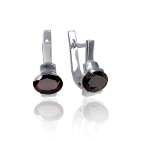 Серьги из серебра с натуральным гранатом