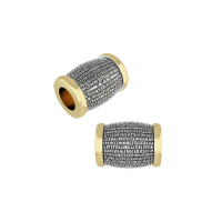 Бусина Терпение из серебра с позолотой и чернением