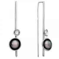 Серьги из серебра с натуральным жемчугом