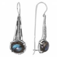 Серьги из серебра с лабрадором