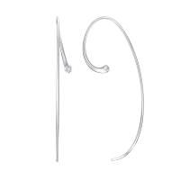 Серьги жесткие продёвки из серебра с фианитом