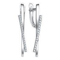 Серьги из серебра с фианитами