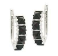 Серьги из серебра с натуральным гранатом