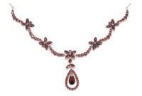 Колье из серебра с натуральным гранатом