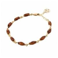 Браслет из позолоченного серебра с натуральным красным янтарем