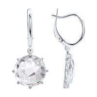 Серьги из серебра с горным хрусталем