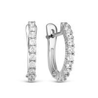 Серьги из серебра с фианитами