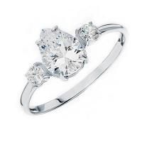 Кольцо из серебра с фианитами