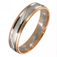 Обручальное кольцо из красного и белого золота