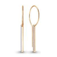 Серьги из позолоченного серебра с фианитами