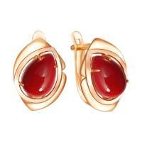 Серьги из золоченого серебра с кораллом